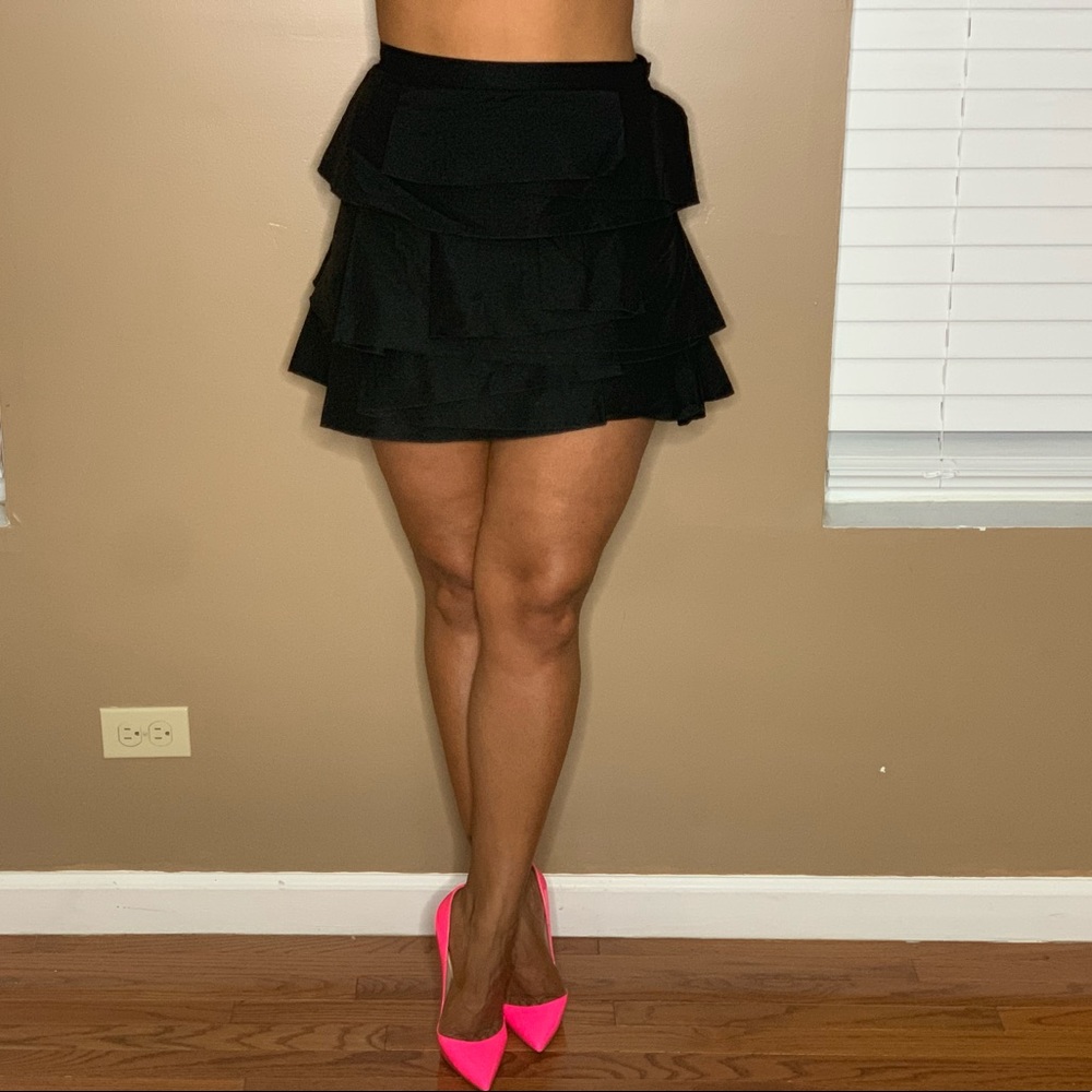 BCBG Black Layered Mini Skirt